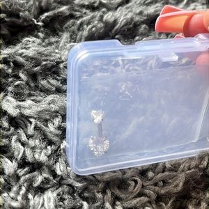 double heart shaped belly ring 💕INTERNALLY THREADED NEVER WORN💕